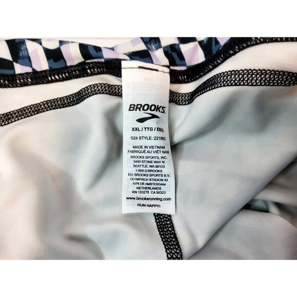 Brooks Spark 5" Short Tight XXL Speed Check Black/White - Picture 5 of 8